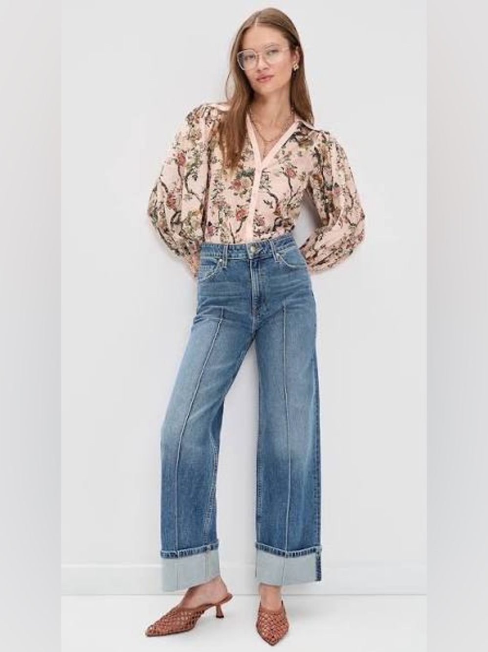 Alice + Olivia Charis Floral Button Down Blouse